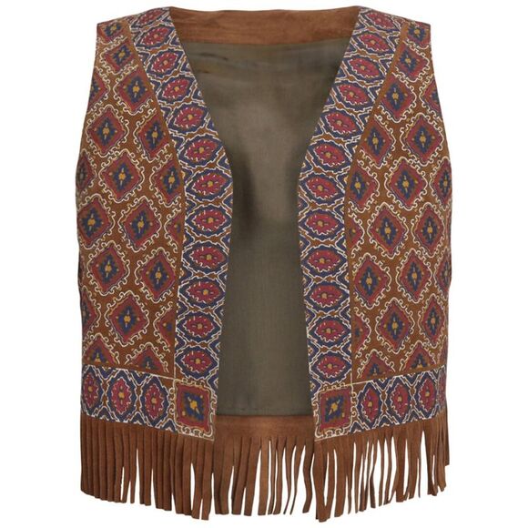 Gucci Mens  Printed Suede Vest - Picture 1 of 3